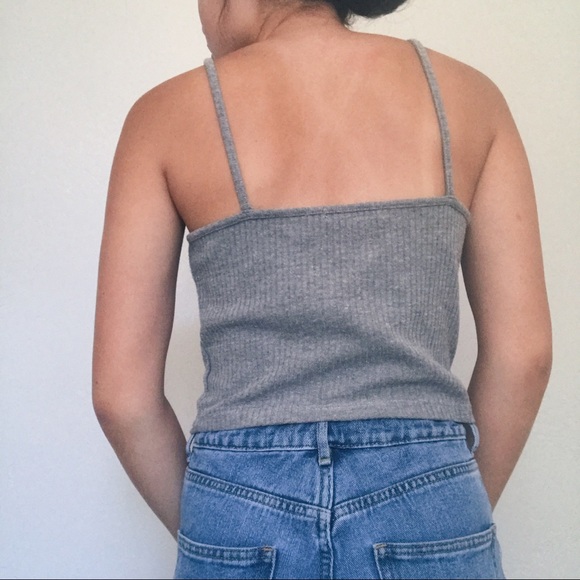 Grey Ribbed Tank Top - Picture 2 of 3